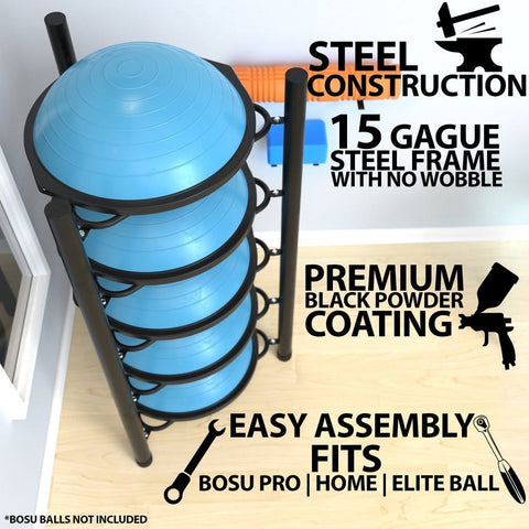 Image of Synergee Steel BOSU Ball Free Standing Storage Rack - Barbell Flex