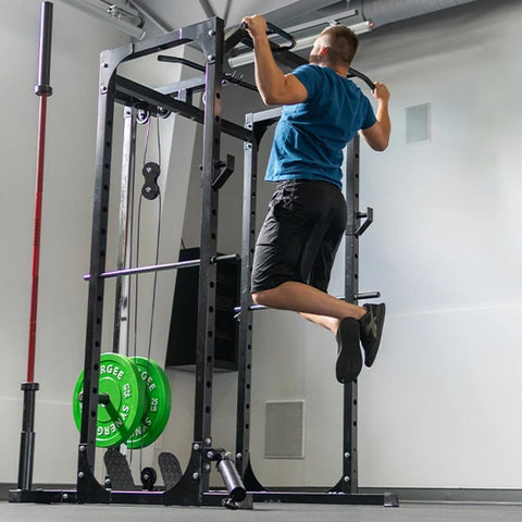 Image of Synergee Freestanding Compact Power Rack With Pulley System - Barbell Flex