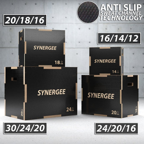 Image of Synergee 450lbs Weight Capacity Non-Slip 3-in-1 Plywood Plyo Boxes - Barbell Flex