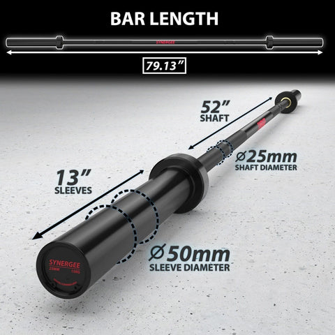 Synergee 190K PSI Cerakote Finish Standard Games Weightlifting Barbell - Barbell Flex