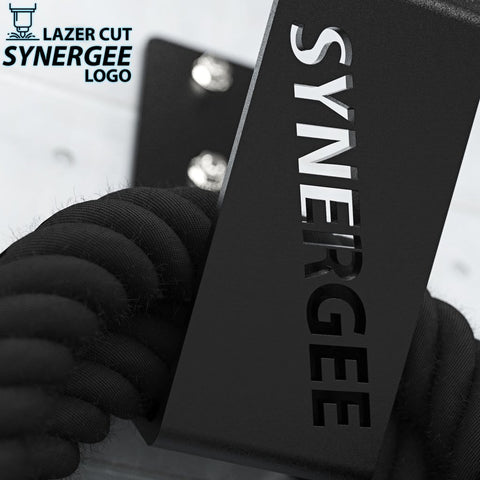 Image of Synergee Sleek Black Powder Coat Steel Battle Rope Storage Rack - Barbell Flex