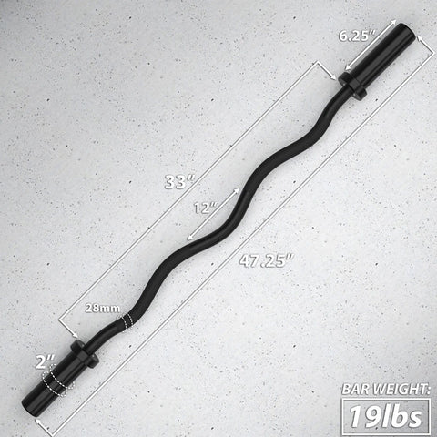 Image of Synergee 2" Diameter Sleeves Standard Knurl Curl Weightlifting Multipurpose Bar - Barbell Flex