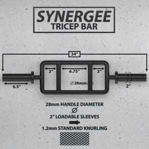 Synergee Specialty Vertical Parallel Grips Tricep Bar - Barbell Flex