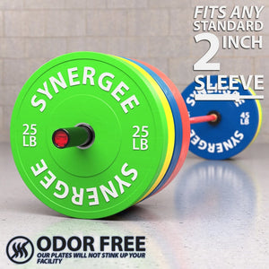 Synergee Multipurpose Rubber Polymer Color Bumper Plates - Barbell Flex