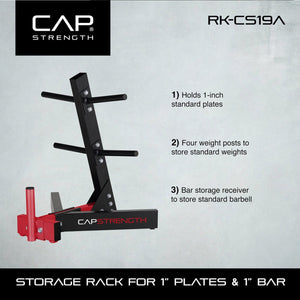 CAP Barbell Strength Black/Red Tree Storage Rack For Weights And Bar - Barbell Flex