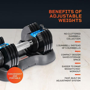 Lifepro PowerFlow Plus Adjustable 25LB Weight Training Dumbbell Pair - Barbell Flex
