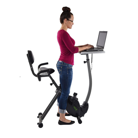 Stamina WIRK Ride Workstation and Standing Desk Exercise Bike - Barbell Flex