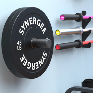 Synergee Steel Weight Plate Wall-Peg Storage Rack - Barbell Flex