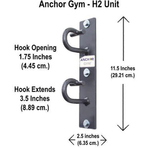 Anchor Gym H2 Pull Up Bar Strap Band Hooks 4ft Home Wall Station - Barbell Flex