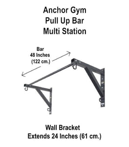 Anchor Gym H2 Pull Up Bar Strap Band Hooks 4ft Wall Station - Barbell Flex