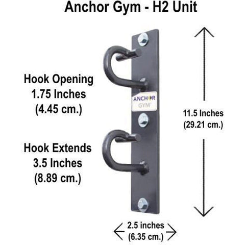 Image of Anchor Gym H2 Pull Up Bar Strap Band Hooks 4ft Wall Station - Barbell Flex