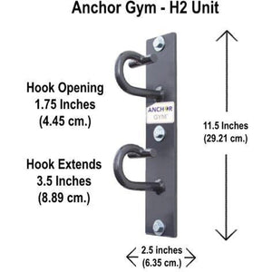 Anchor Gym H2 Pull Up Bar Strap Band Hooks 4ft Wall Station - Barbell Flex