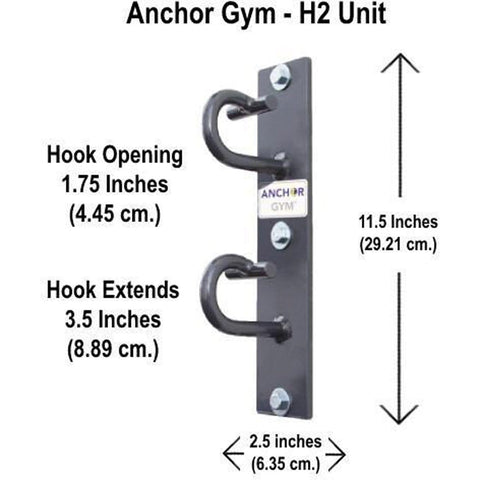 Anchor Gym H2 Pull Up Bar Strap Hooks 8ft Home Wall Station - Barbell Flex