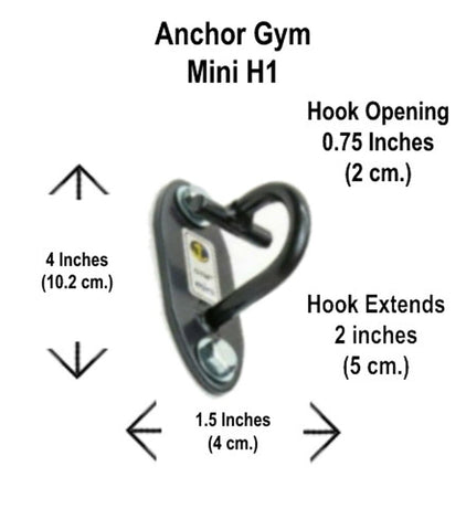 Image of Anchor Gym Mini H1 Workout Wall Mount Strap Band Hook Set of 3 - Barbell Flex