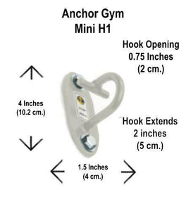 Anchor Gym Mini H1 Workout Wall Mount Strap Hook Light Gray Set of 3 - Barbell Flex