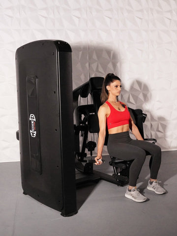 Image of Muscle D Fitness Elite Commercial Seated Independent Biceps Curl Machine - Barbell Flex