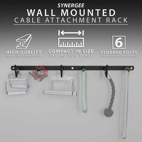 Image of Synergee Wall Mounted or Free Standing Cable Attachment Rack - Barbell Flex