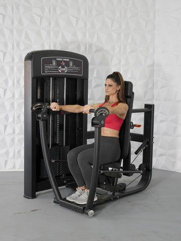 Image of Muscle D Fitness Elite Converging Chest Press Upper Body Exercise Machine - Barbell Flex
