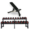 American Barbell 10-Pair Dumbbells with Storage Rack Adjustable Training Bench Weight Training Package