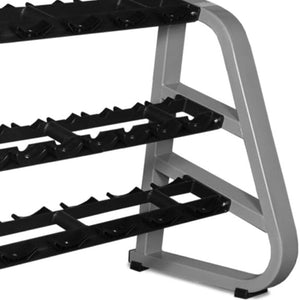 InTek Strength Three-Tier 10-Pair Steel Dumbbell Rack - Barbell Flex