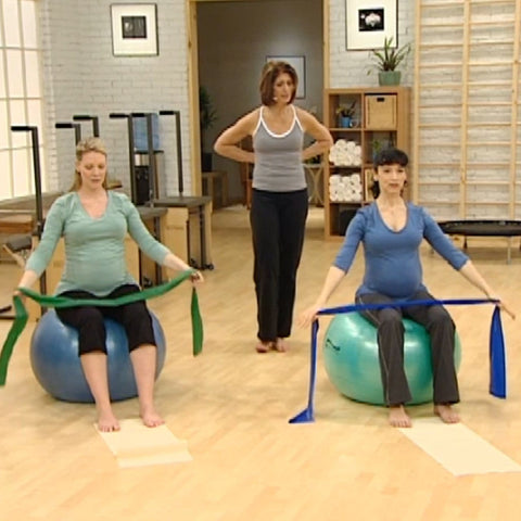 Image of Merrithew Prenatal Pilates on the Ball DVD - Barbell Flex