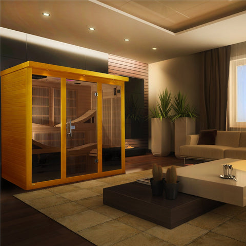 Golden Designs 6-Person Near Zero EMF Far Infrared Sauna - Barbell Flex