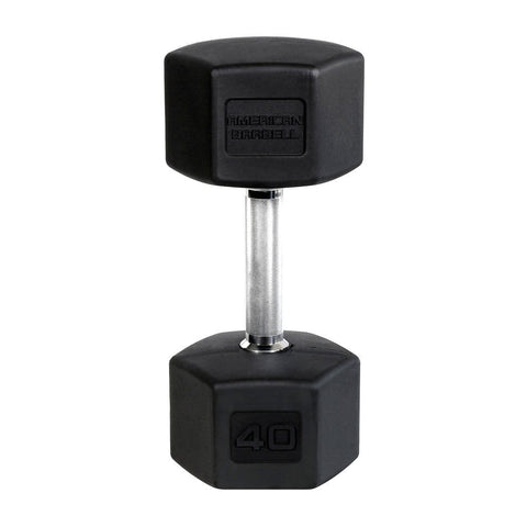 Image of American Barbell Weight Training Hex Rubber Dumbbells Pairs and Sets - Barbell Flex