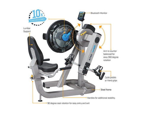 Image of First Degree Fitness E750 Cycle XT Dual Function Upper Body Ergometer UBE - Barbell Flex
