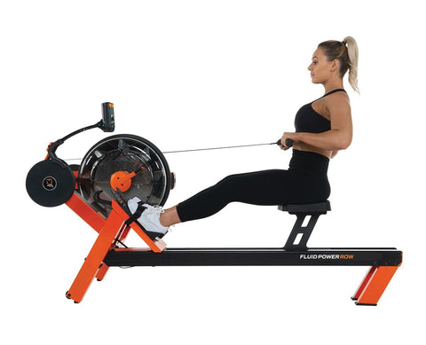 Image of First Degree Fitness FluidPowerROW Compact Full Body Rowing Machine - Barbell Flex