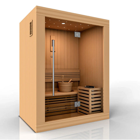 Image of Golden Designs Sundsvall Edition 2 Person Traditional Steam Sauna - Barbell Flex