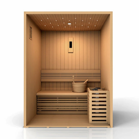 Image of Golden Designs Sundsvall Edition 2 Person Traditional Steam Sauna - Barbell Flex