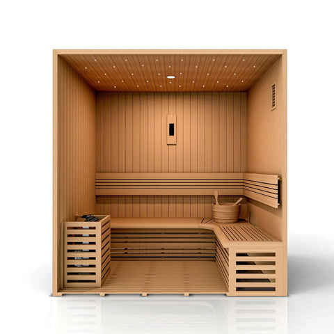 Image of Golden Designs Copenhagen Edition 3 Person Traditional Steam Sauna - Barbell Flex