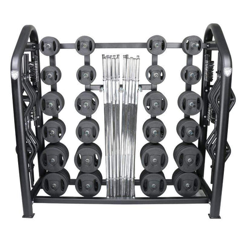 Image of American Barbell 20-User Club Strength Training Class Pack with Storage Rack - Barbell Flex