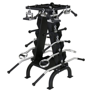 American Barbell 16-Piece Cable Accessory Rack w/ 2 Rubber Coated Trays - Barbell Flex