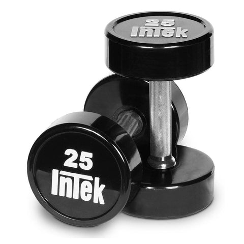 Image of InTek Strength Bravo Series Solid Urethane Steel Dumbbells Pairs and Sets - Barbell Flex