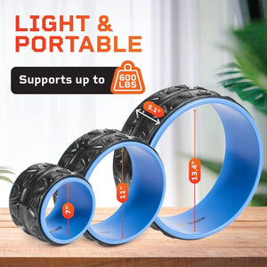 LifePro 3 Practical Sizes Swirl Yoga Wheels Blue - Barbell Flex