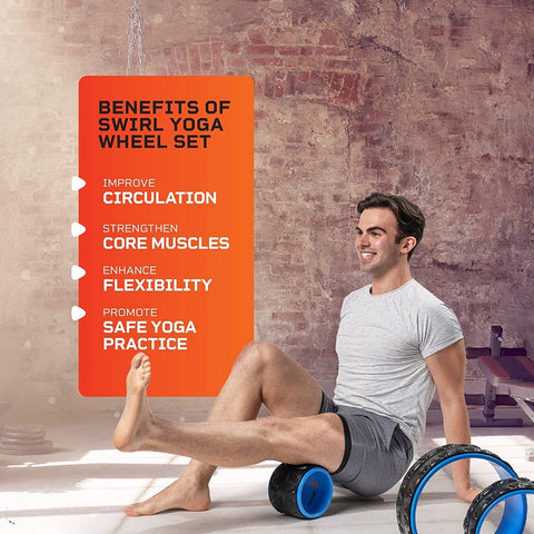Image of LifePro 3 Practical Sizes Swirl Yoga Wheels Blue - Barbell Flex