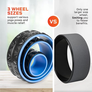 LifePro 3 Practical Sizes Swirl Yoga Wheels Blue - Barbell Flex