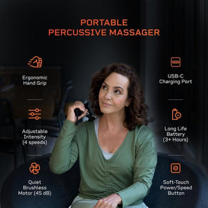 LifePro DynaMini Portable Percussion Muscle Deep Tissue Massager Gun - Barbell Flex