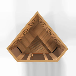 Golden Designs Maxxus Chaumont Edition 3 Person Corner Near Zero EMF FAR Infrared Sauna - Barbell Flex