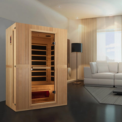 Image of Golden Designs Maxxus Serenity Dual Tech 2 person Low EMF FAR Infrared Sauna - Barbell Flex
