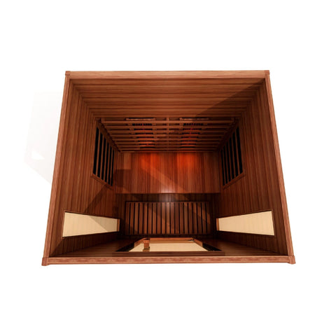 Image of Golden Design Maxxus 2-3 Person Canadian Red Cedar Full Spectrum Infrared Sauna - Barbell Flex
