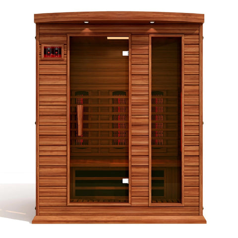 Image of Golden Design Maxxus 2-3 Person Canadian Red Cedar Full Spectrum Infrared Sauna - Barbell Flex