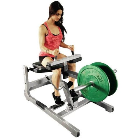 Image of Muscle D Fitness Power Leverage ISO-Lateral Seated Calf Machine - Barbell Flex