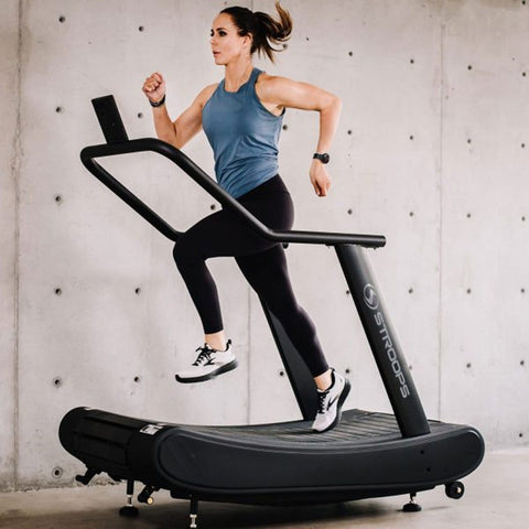 Image of Stroops Movable Self-Propelled Motorless Curved Surface Treadmill - Barbell Flex