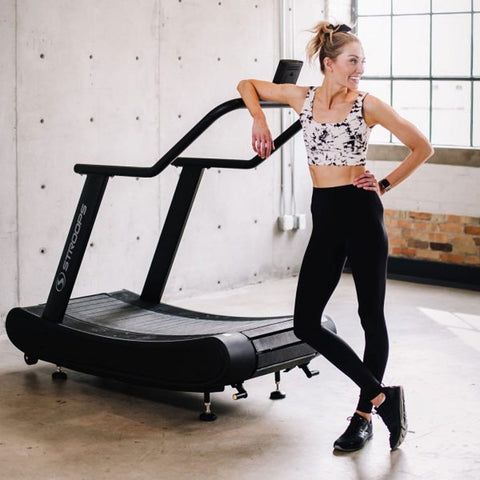 Image of Stroops Movable Self-Propelled Motorless Curved Surface Treadmill - Barbell Flex
