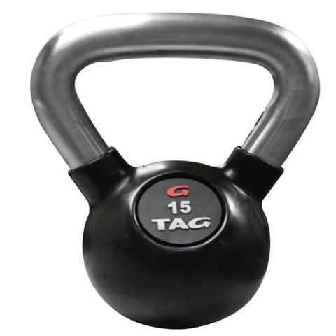 Image of TAG FITNESS Rubber Encased Chrome Handle Weight Training Kettlebell - Barbell Flex