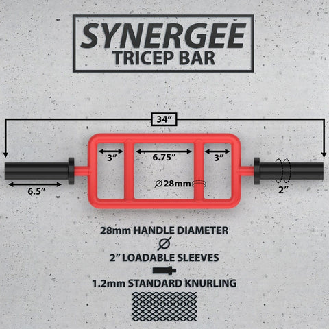 Image of Synergee Specialty Vertical Parallel Grips Tricep Bar - Barbell Flex