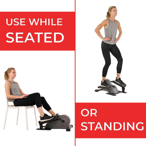 Sunny Health & Fitness Portable Stand Up Elliptical - Barbell Flex