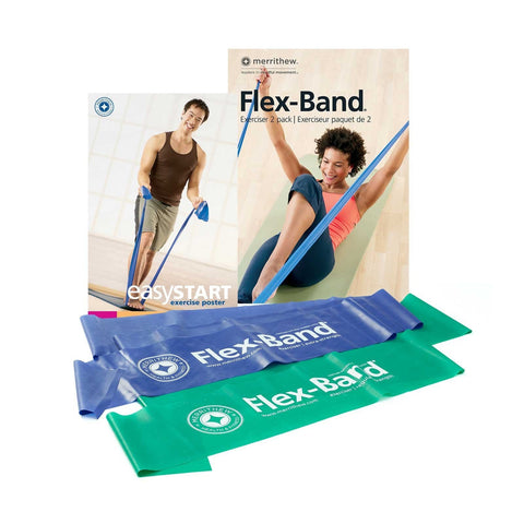 Image of Merrithew Resistance Flex-Band Two-Pack with Easy Start Poster - Barbell Flex